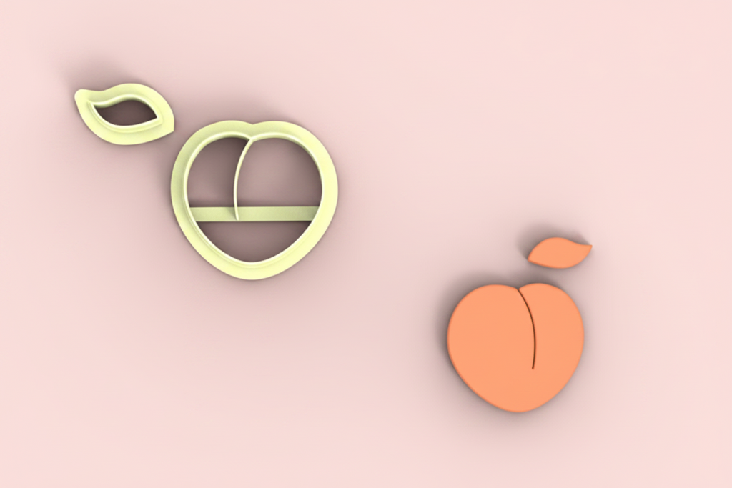 Emporte-pièce pêche pour bijoux et créations DIY – fruit d'été – 20 à 35 mm – EP-511