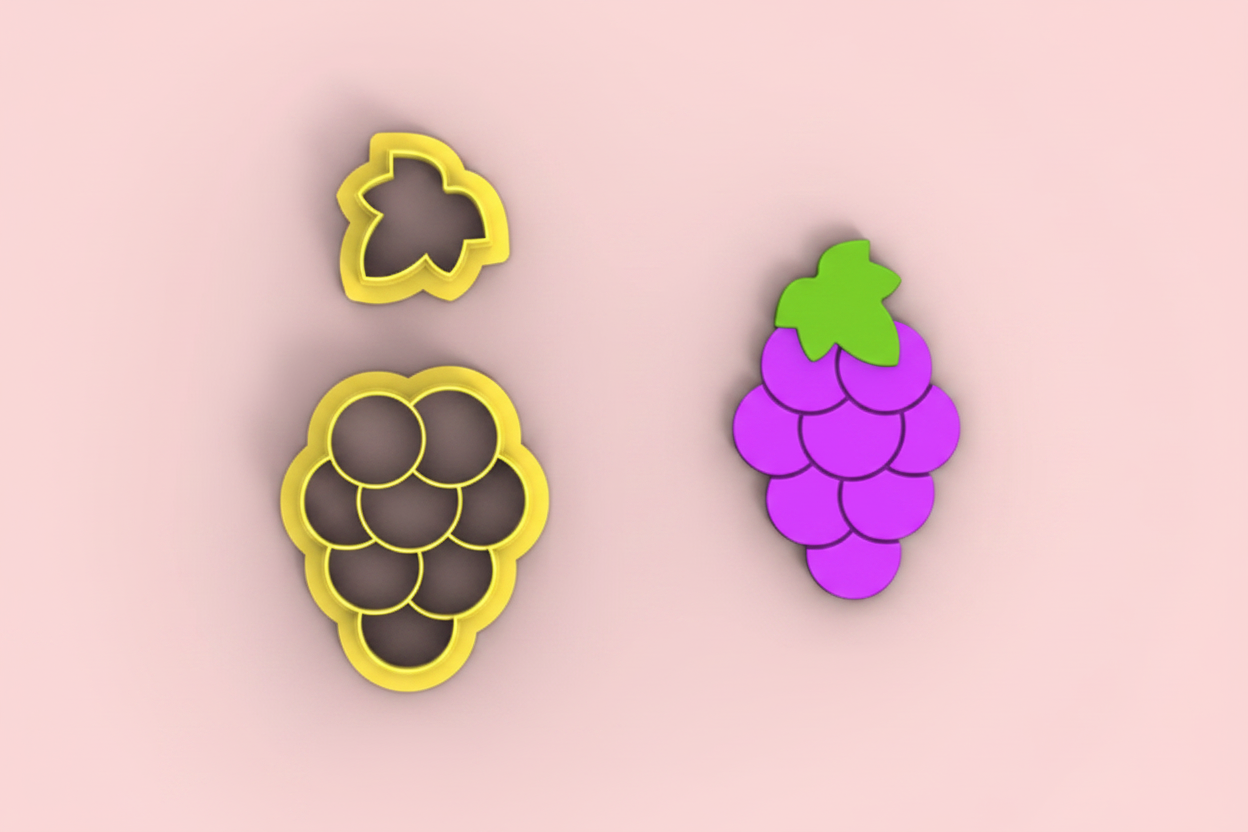 Emporte-pièce grappe de raisin pour bijoux et créations DIY – fruit gourmand – 25 à 40 mm – EP-512