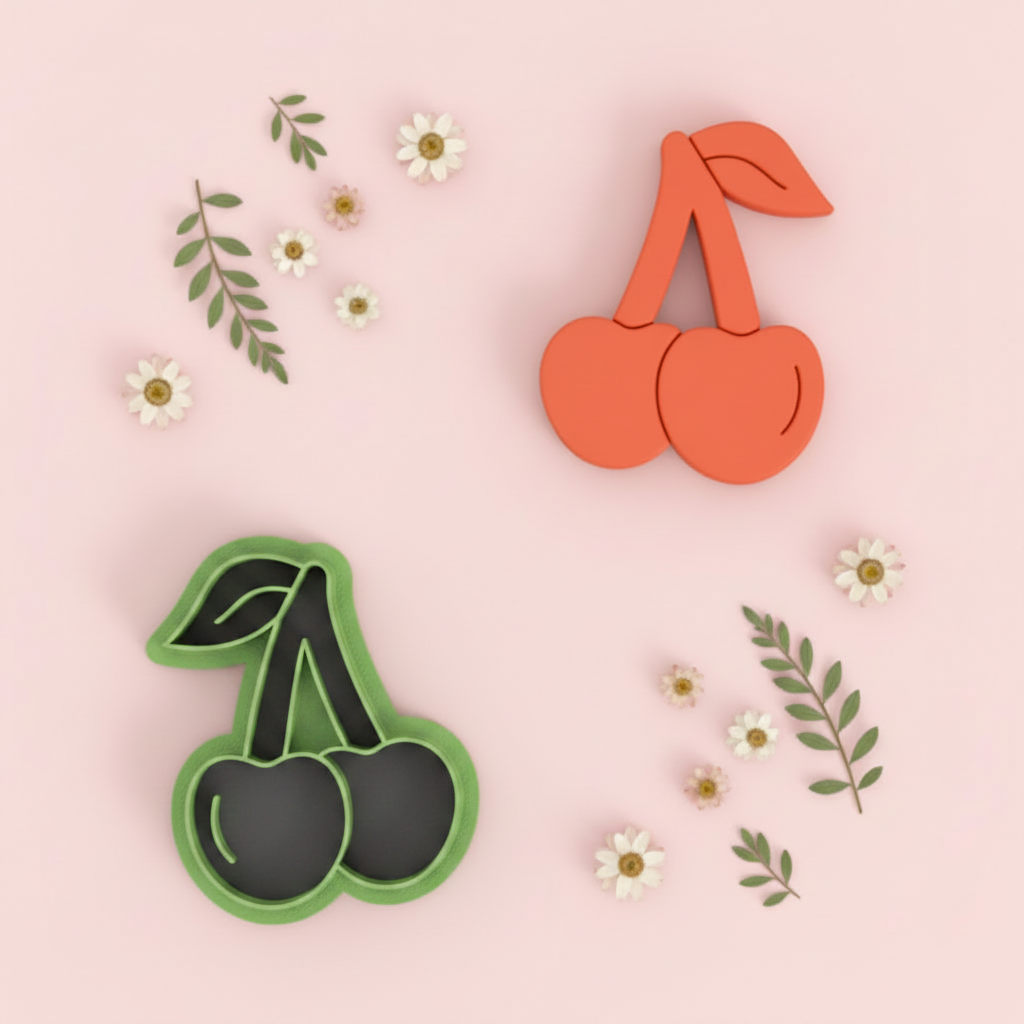Emporte-pièce cerises pour bijoux et créations DIY – fruit gourmand – 35 à 50 mm – EP-514