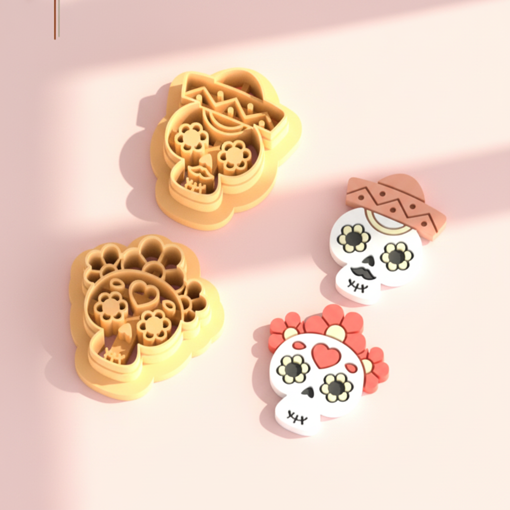 Emporte-pièce Tête de mort mexicaine (Calavera) – Modèle au choix – 25 à 45 mm – EP-618