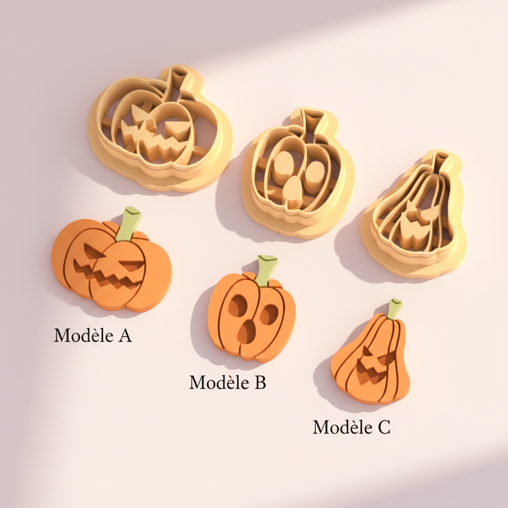 Emporte-pièce Citrouille d'Halloween – Modèle au choix – 25 à 45 mm – EP-621