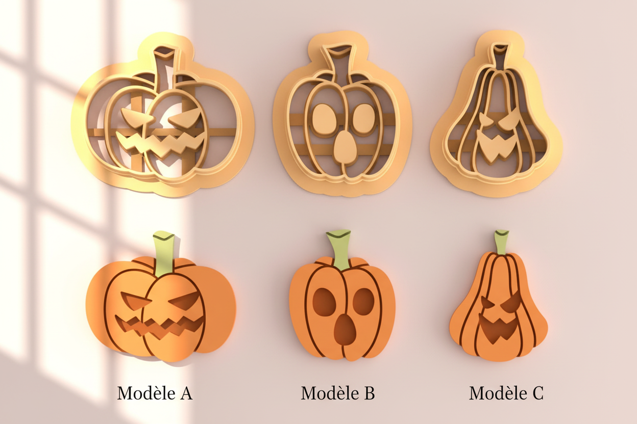 Emporte-pièce Citrouille d'Halloween – Modèle au choix – 25 à 45 mm – EP-621