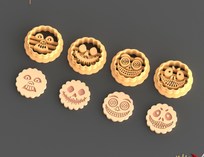Emporte-pièce Visage d'Halloween – Modèle au choix – 25 à 45 mm – EP-628