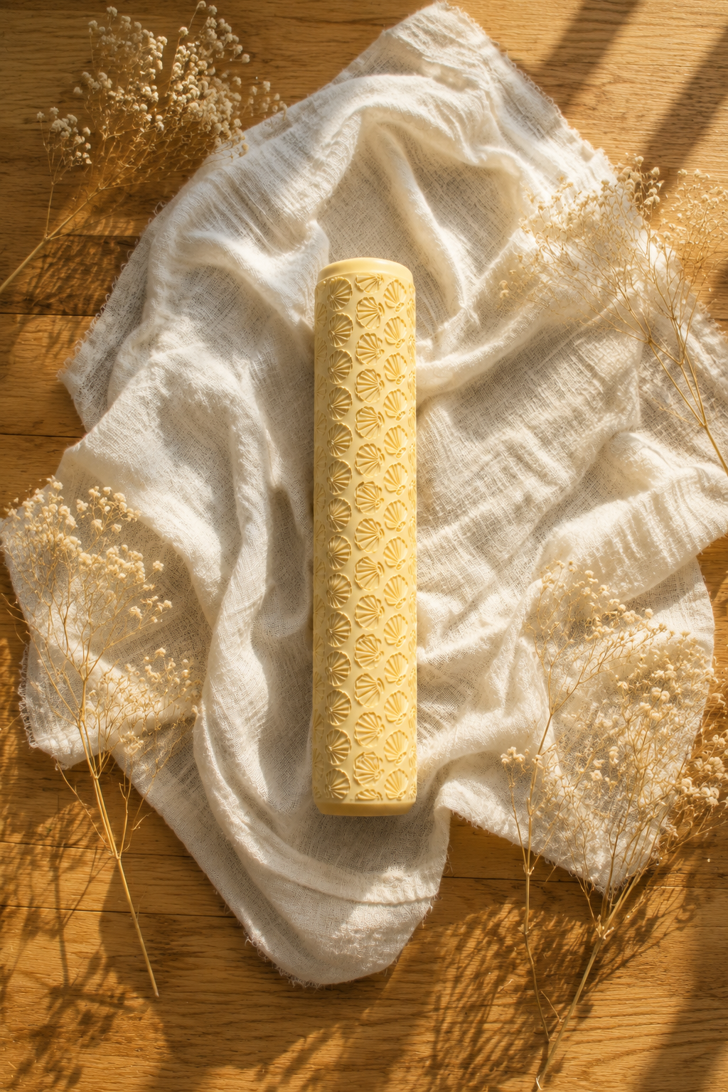 Rouleau texturé coquillages marins DIY – 10 cm x 2 cm
