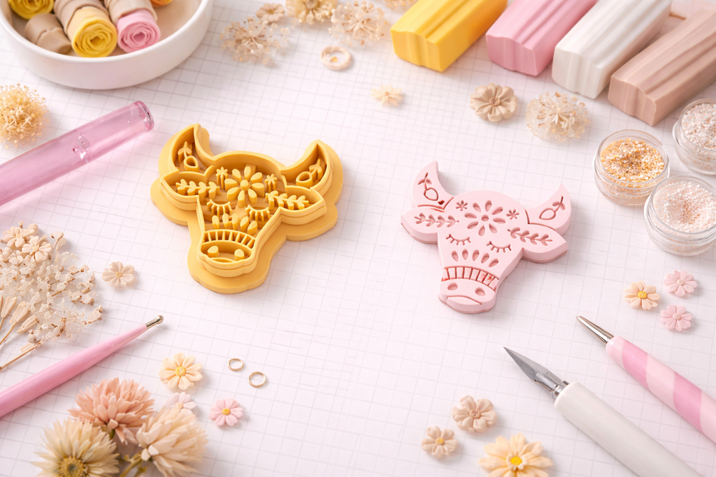 Emporte-pièce tête de vache bohème – pâte polymère bijoux DIY – 25 à 45 mm – EP-370 – fabriqué en France