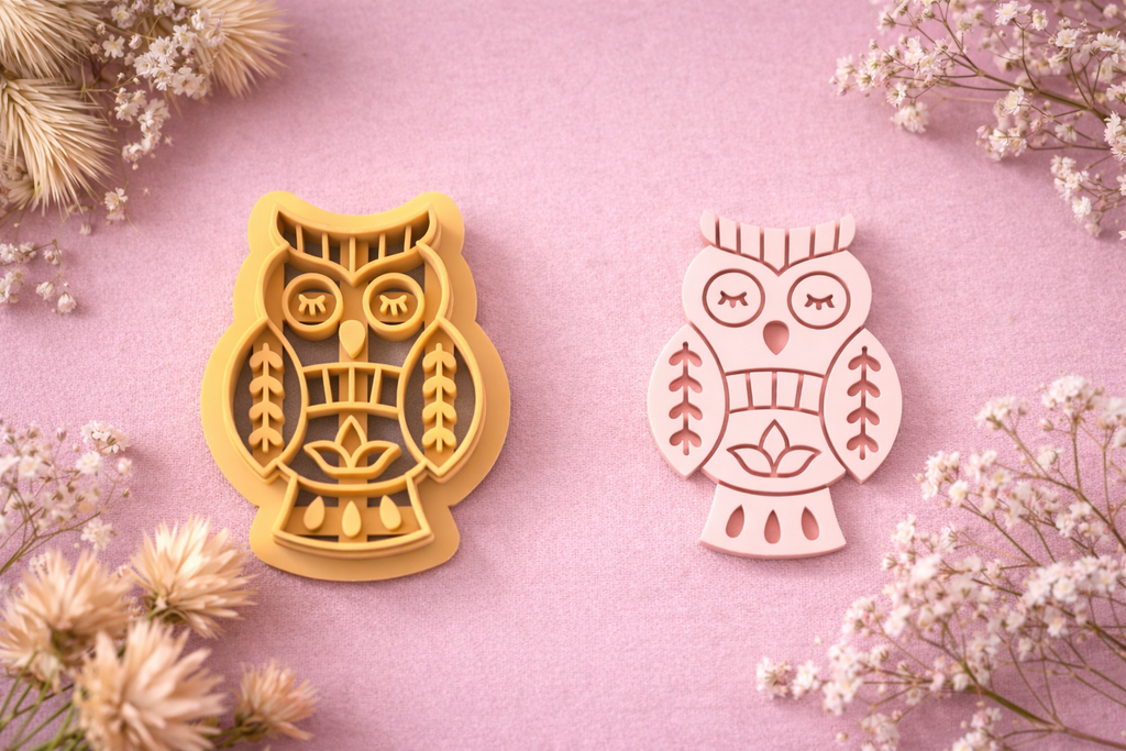 Emporte-pièce hibou mandala – pâte polymère bijoux DIY – 25 à 45 mm – EP-372 – fabriqué en France