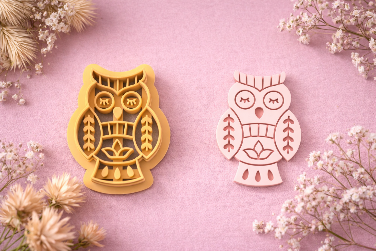 Emporte-pièce hibou mandala – pâte polymère bijoux DIY – 25 à 45 mm – EP-372 – fabriqué en France