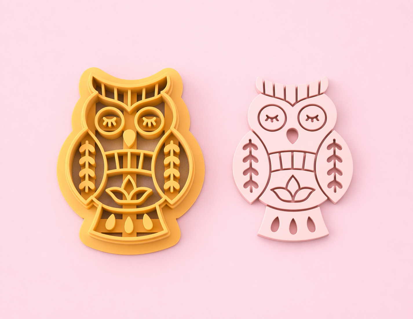 Emporte-pièce hibou mandala – pâte polymère bijoux DIY – 25 à 45 mm – EP-372 – fabriqué en France