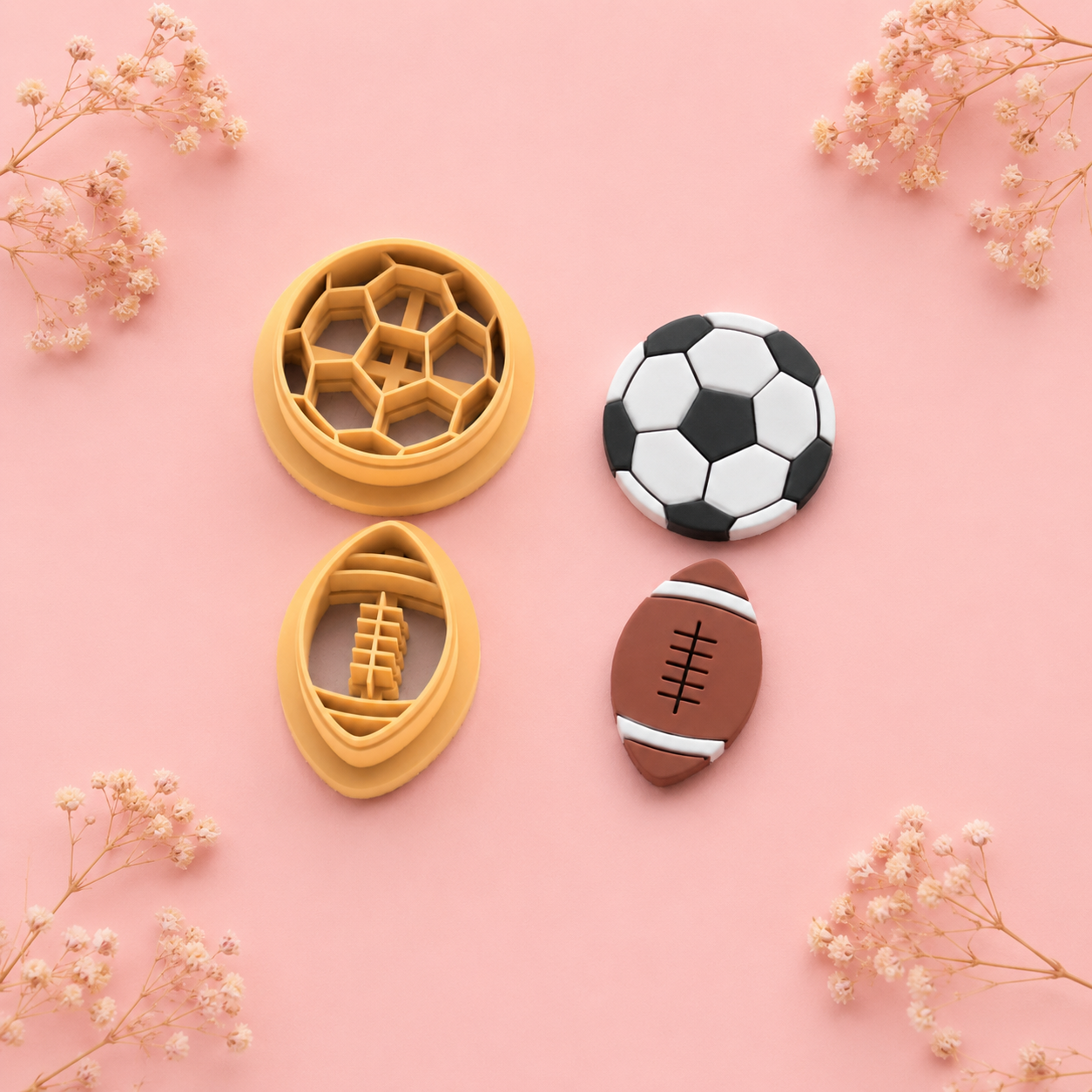 Emporte-pièce ballons de sport pour bijoux et créations DIY – football, rugby ou lot complet – 20 à 45 mm – EP-520