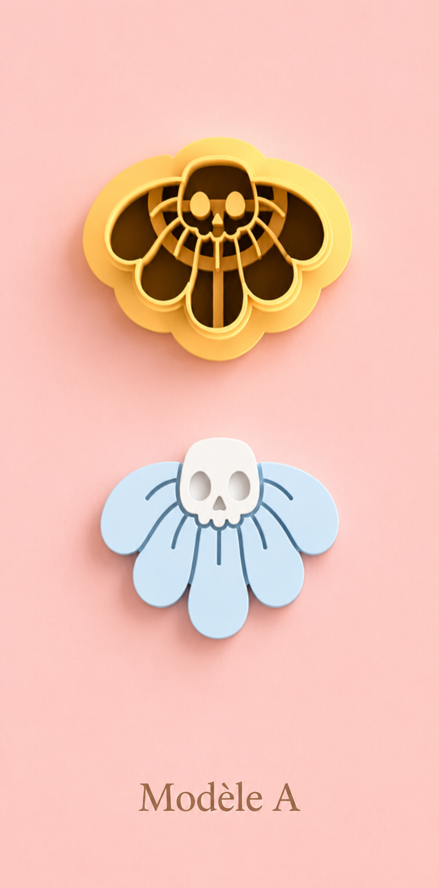 Emporte-pièce Fleur tête de mort – Modèle au choix – 25 à 45 mm – EP-626