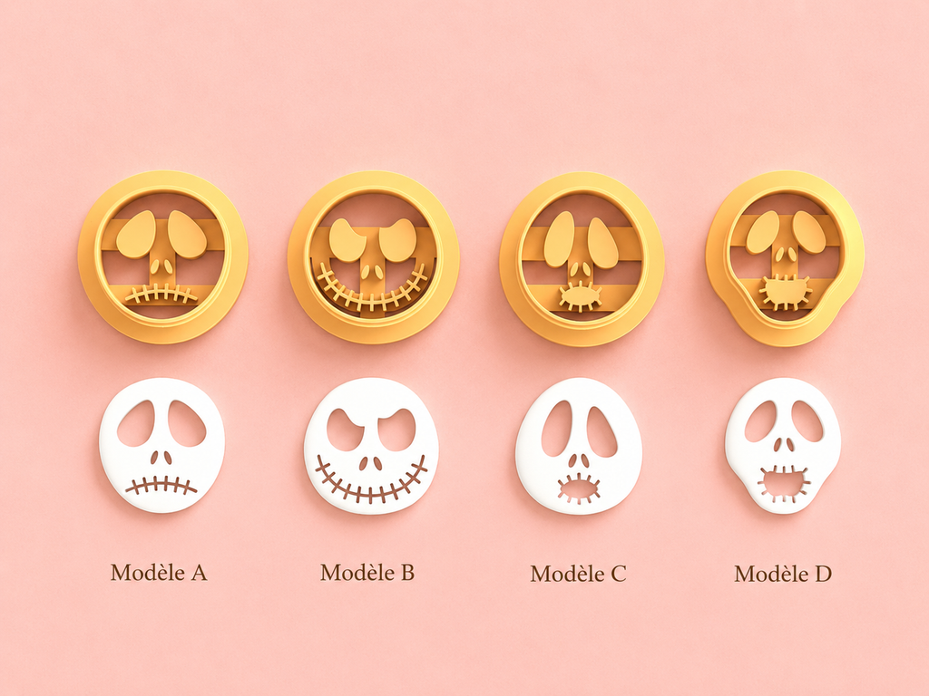 Emporte-pièce Tête de mort Halloween – 4 modèles au choix – 20 à 45 mm – EP-629