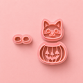 Emporte-pièces chat citrouille, yeux et masque – Lot de 3 – EP-592 – Pampilles et boucles d'oreilles – 25 à 40 mm