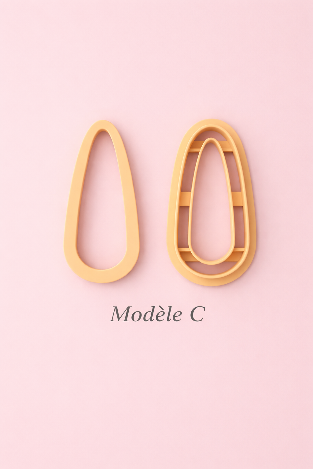 Emporte-pièce barrette formes ovales – cutter pâte polymère accessoires cheveux DIY – 3 modèles au choix A B C – 40 à 60 mm – EP-278 – fabriqué en France