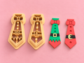 Emporte-pièces Cravates de Noël Lutin et Père Noël – Lot de 2 – 40 à 60 mm – EP-806