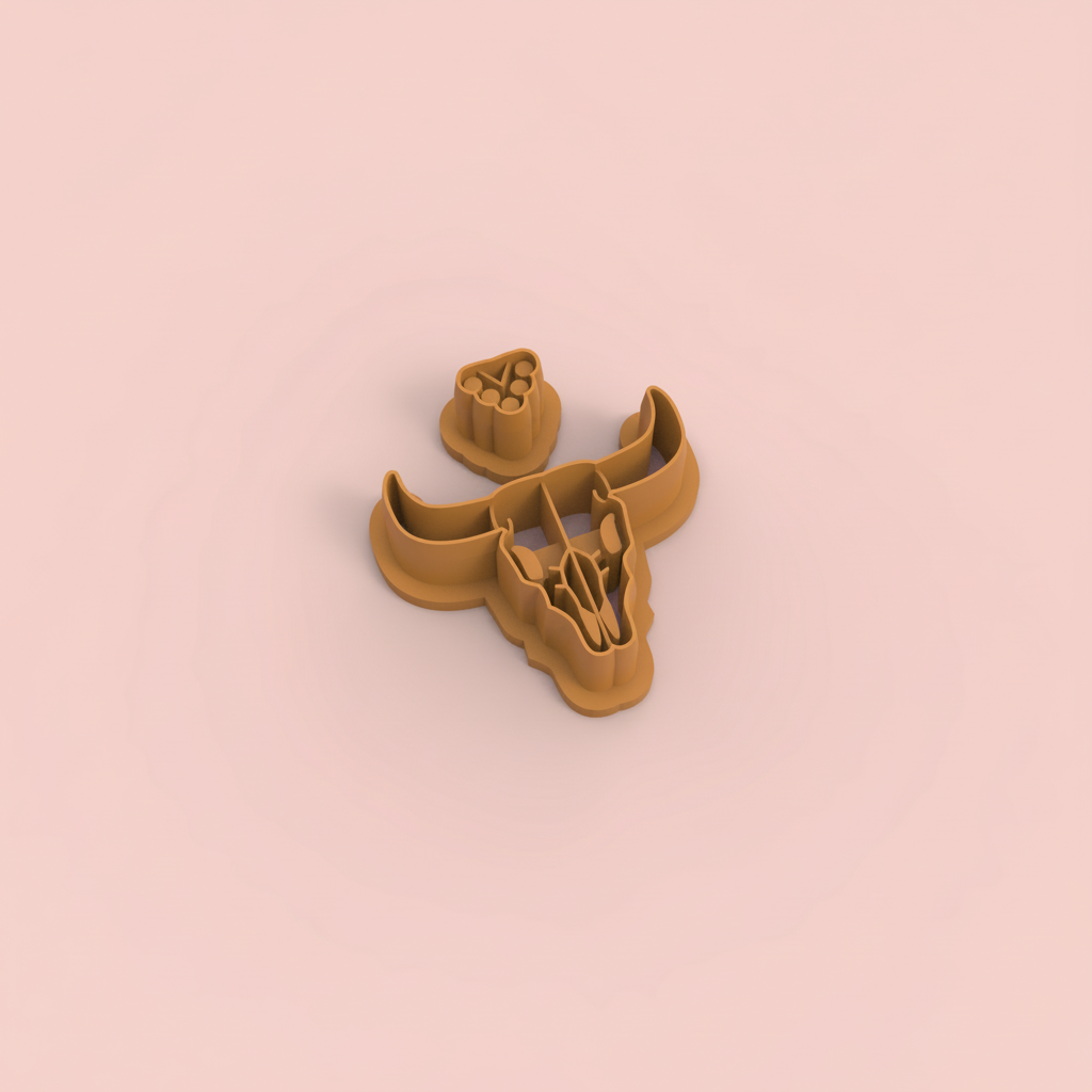 Emporte-pièce tête de buffle western & détail tribal – bijoux DIY – 25 à 40 mm – EP-493