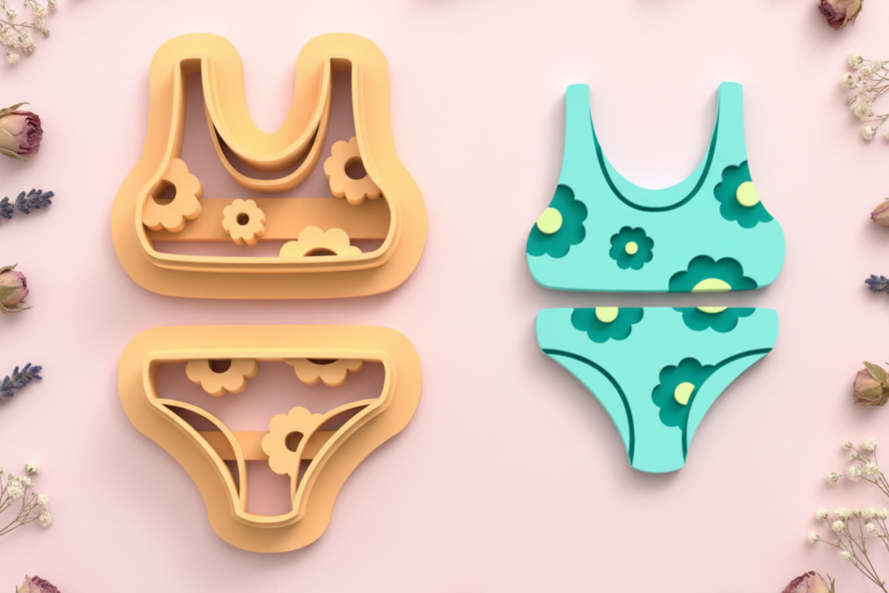 Emporte-pièce maillot de bain fleuri DIY – lot de 2 – 25 à 45 mm – EP-466