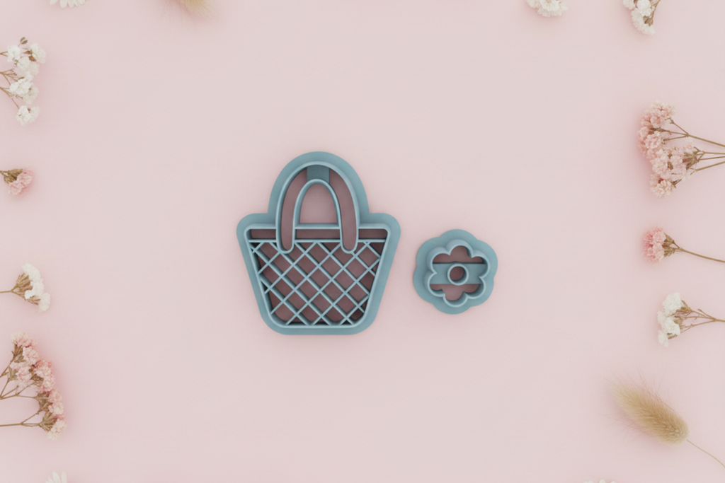 Emporte-pièce sac à main et fleur DIY – lot de 2 – 25 à 40 mm – EP-482