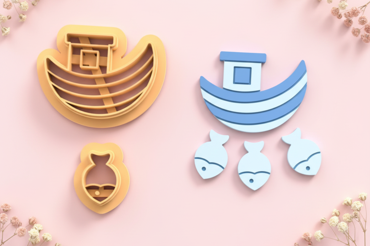 Emporte-pièce bateau et poisson DIY – lot de 2 – 25 à 45 mm – EP-454