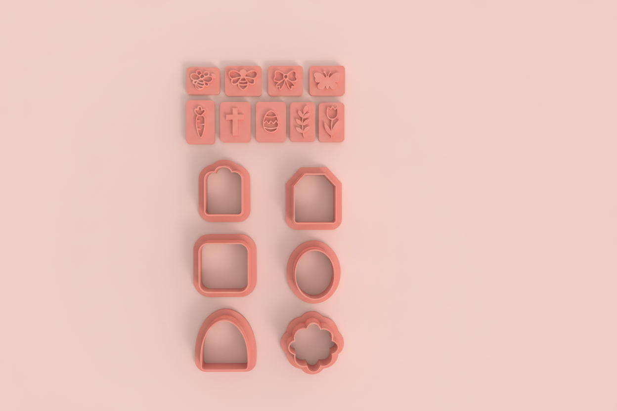 Kit emporte-pièces Pâques pâte polymère – set bijoux DIY – moules fleurs œuf papillon abeille – outils création boucles d’oreilles – idée cadeau