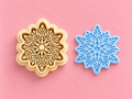 Emporte-pièce Flocon de neige étoilé – Motif cristaux de glace – 25 à 45 mm – EP-810