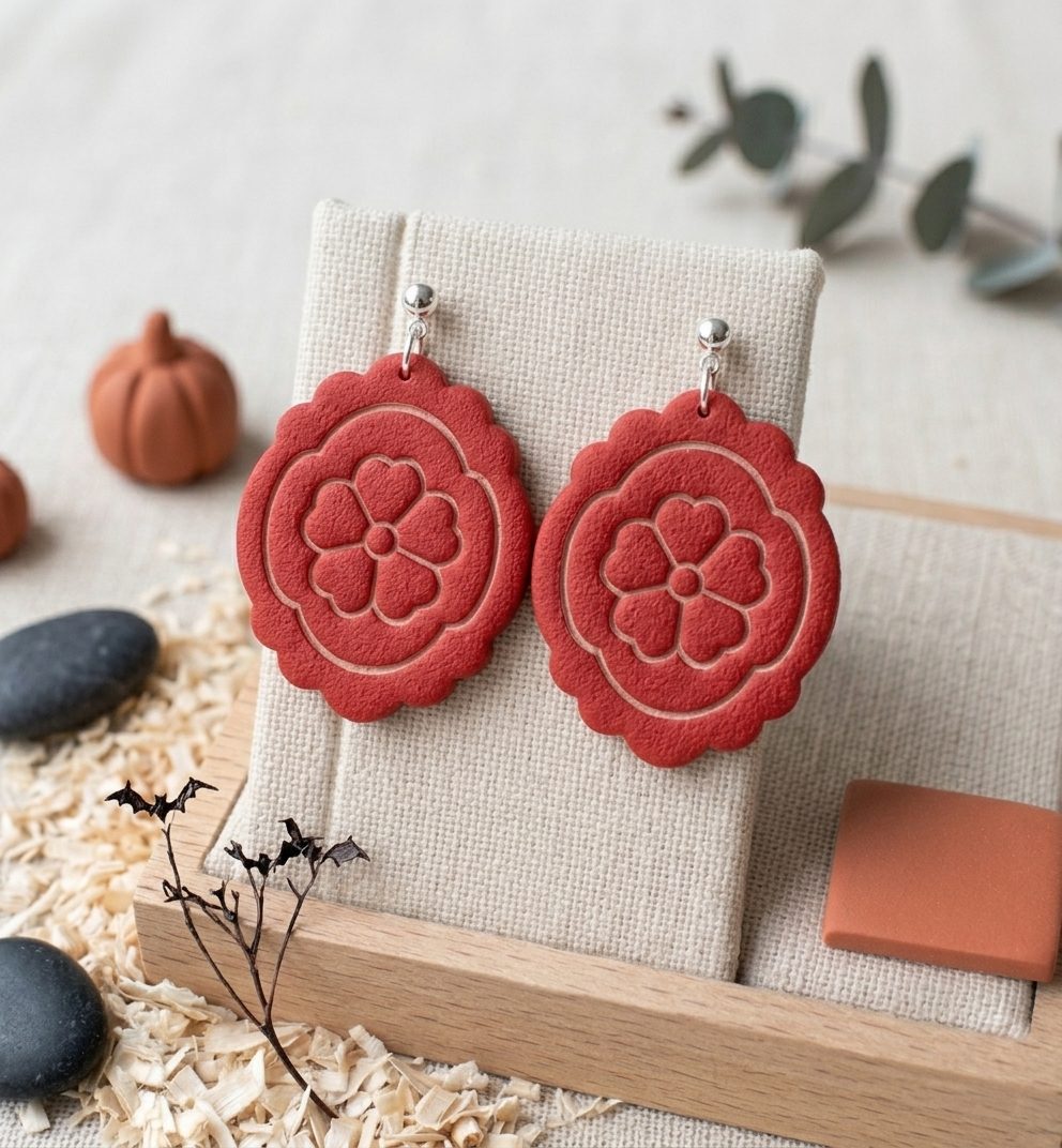 Emporte-pièce cadre floral avec fleur cœur EP-589 – Pampilles et boucles d'oreilles – 20 à 40 mm
