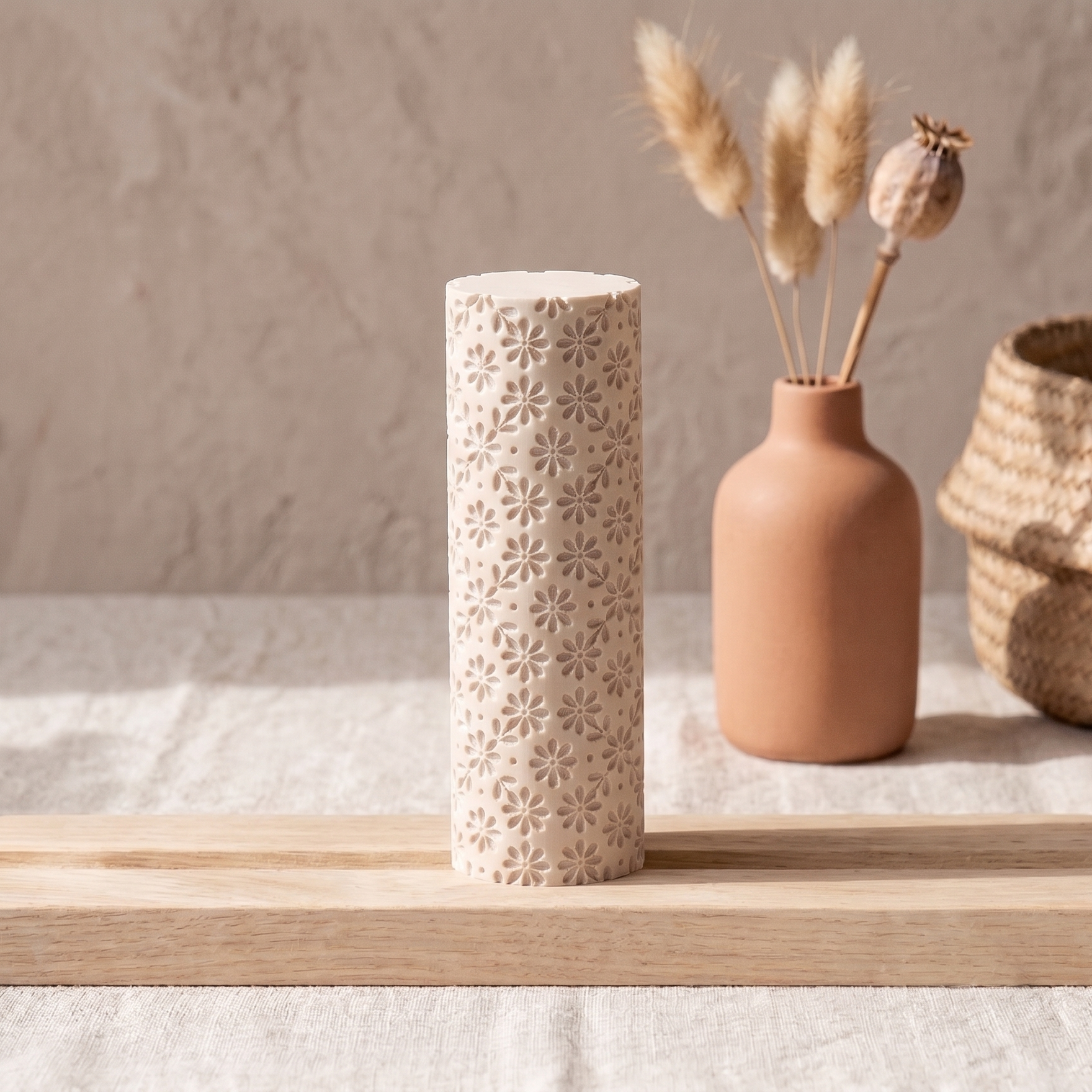 Rouleau texture Floral Lattice – pâte polymère bijoux DIY –  fabriqué en France