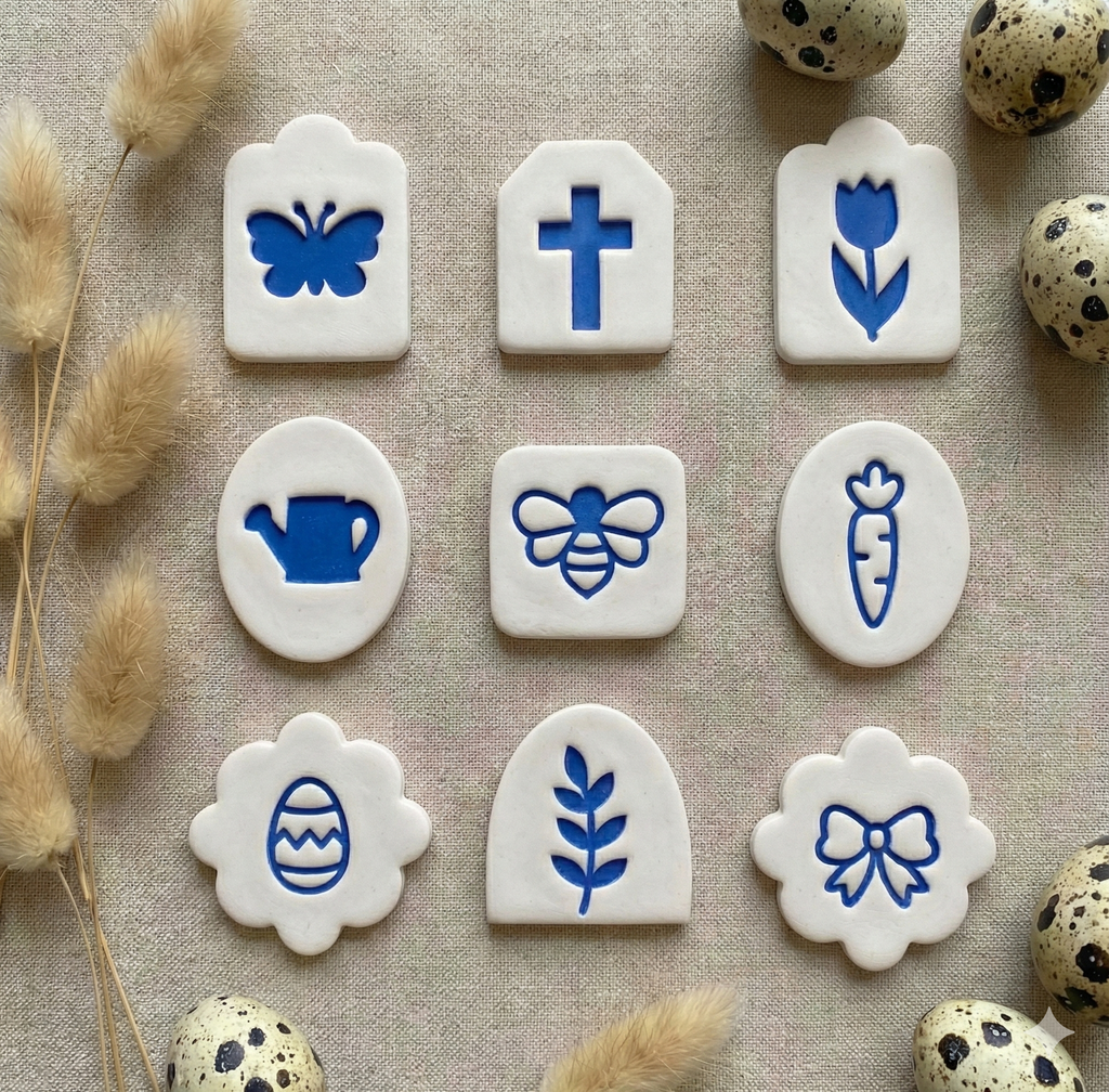 Kit emporte-pièces Pâques pâte polymère – set bijoux DIY – moules fleurs œuf papillon abeille – outils création boucles d’oreilles – idée cadeau