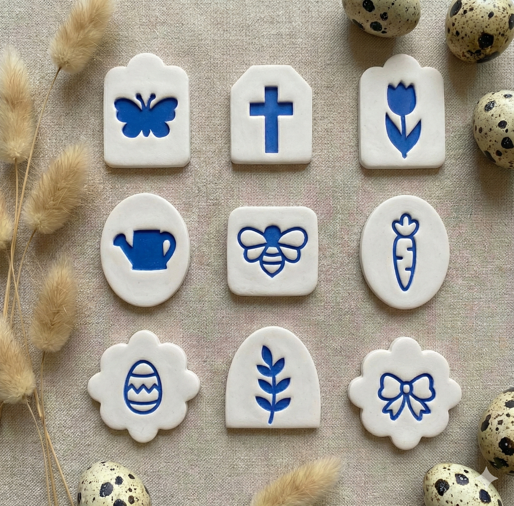 Kit emporte-pièces Pâques pâte polymère – set bijoux DIY – moules fleurs œuf papillon abeille – outils création boucles d’oreilles – idée cadeau