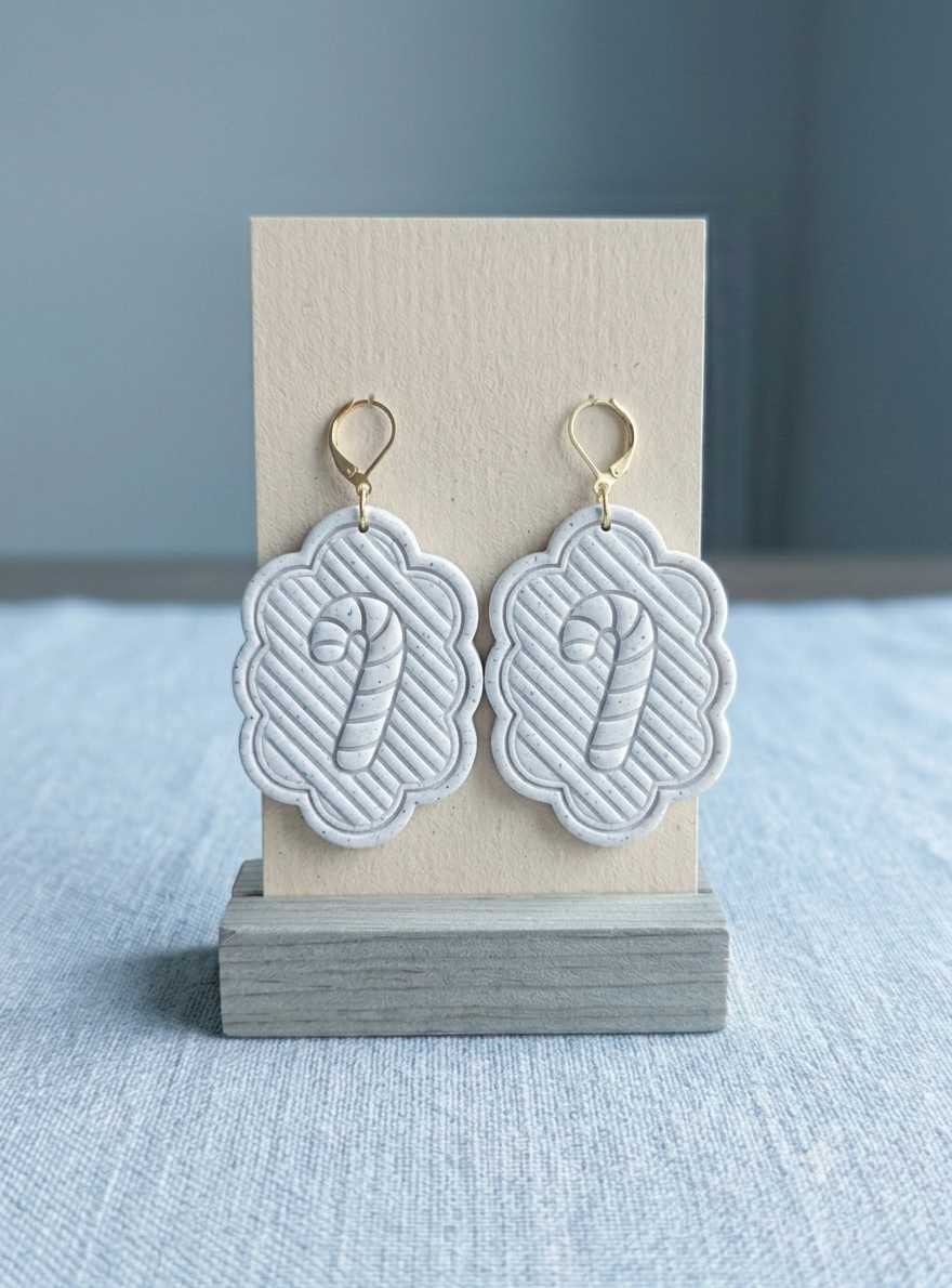 Emporte-pièces Noël sucre d'orge – Lot de 2 – EP-597 – Pampilles et boucles d'oreilles – 30 à 45 mm