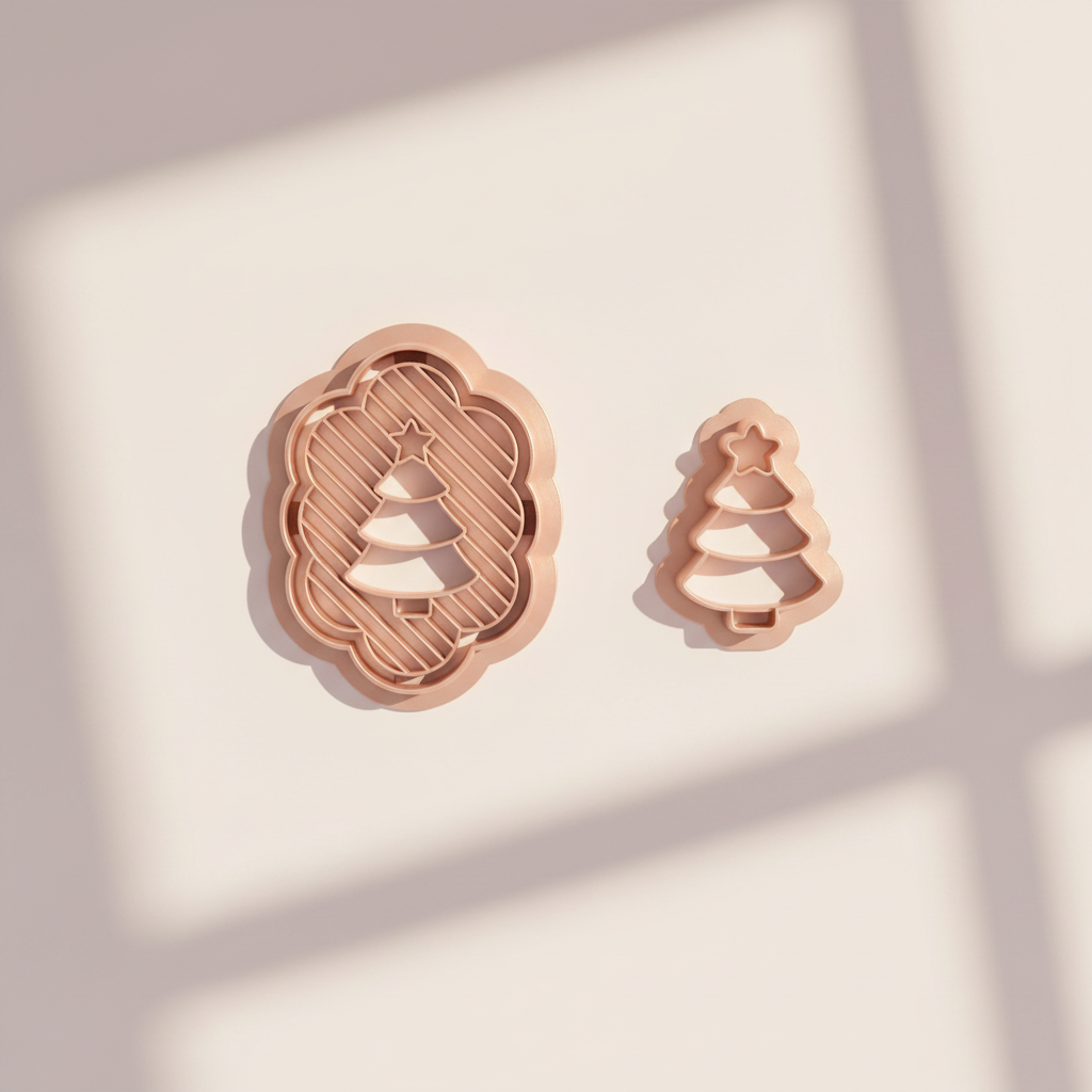 Emporte-pièces sapin de Noël et mini sapin – Lot de 2 – EP-593 – Pampilles et boucles d'oreilles – 30 à 45 mm