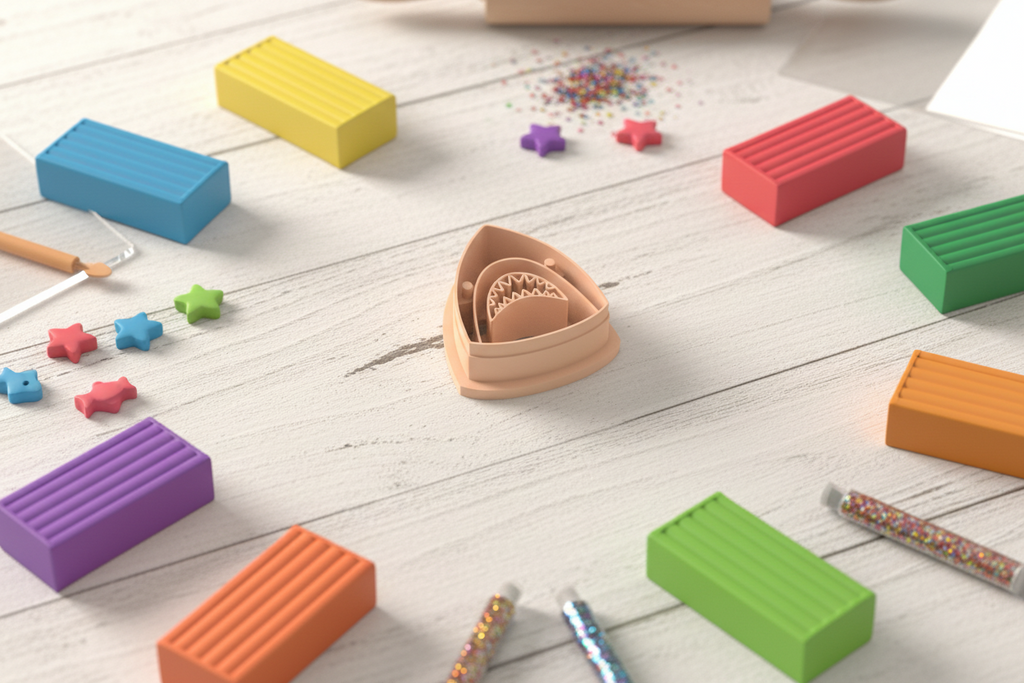 Emporte-pièce requin stylisé – pâte polymère bijoux DIY – 20 à 40 mm – EP-381 – fabriqué en France