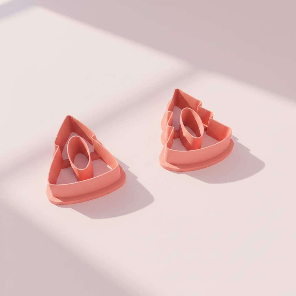 Emporte-pièces sapin minimaliste – Lot de 2 – EP-595 – Pampilles et boucles d'oreilles – 25 à 40 mm