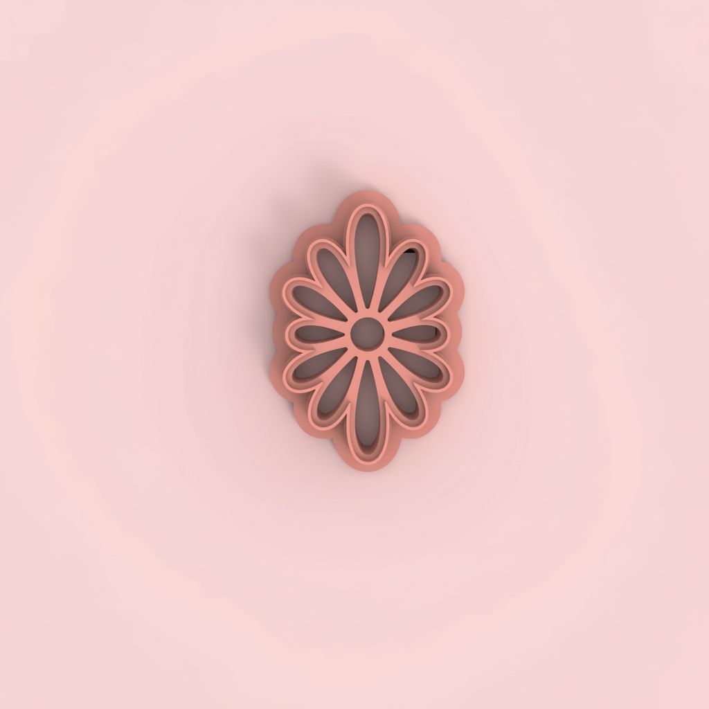 Emporte-pièce fleur ajourée ovale – bijoux pâte polymère – 25 à 45 mm – motif pétales fins – EP-246