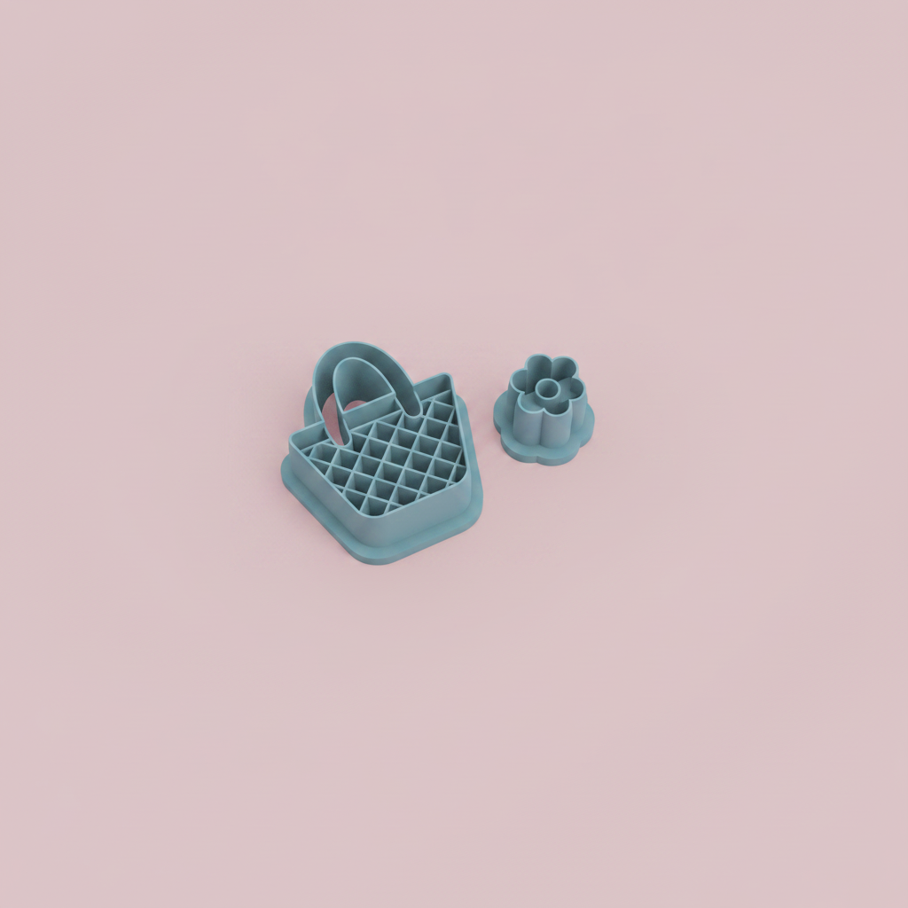 Emporte-pièce sac à main et fleur DIY – lot de 2 – 25 à 40 mm – EP-482