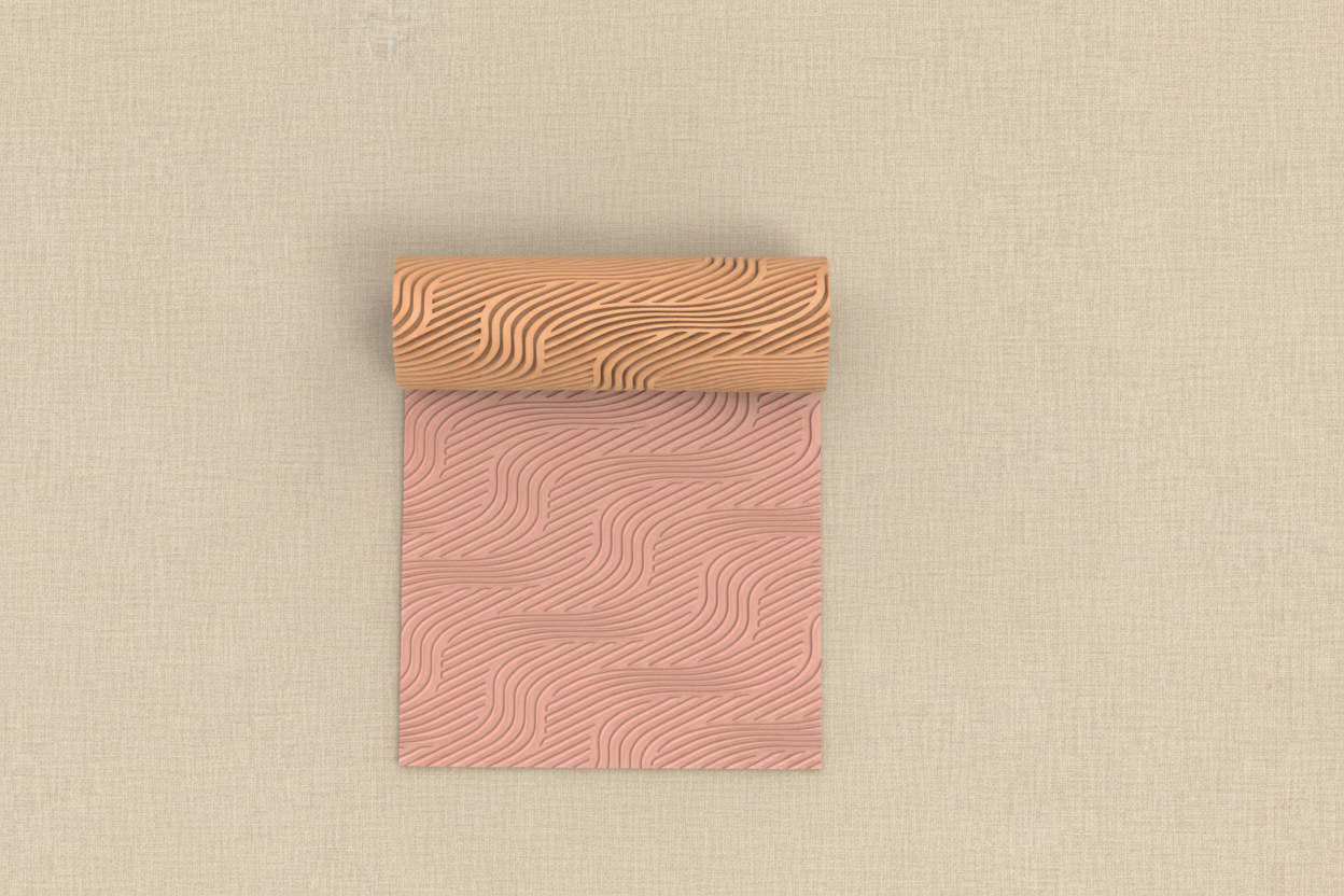 Rouleau texture Summer Wave 1 – pâte polymère bijoux DIY – fabriqué en France