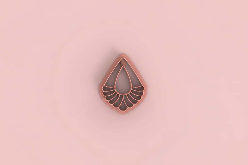 Emporte-pièce goutte éventail ajouré – bijoux pâte polymère – 30 à 45 mm – motif élégant – EP-248