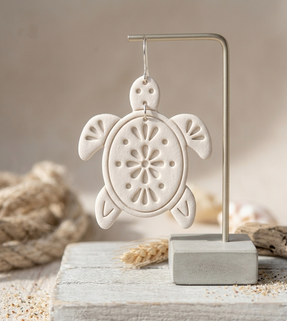 Emporte-pièce tortue fleurie – bijoux DIY thème marin – 30 à 45 mm – EP-507