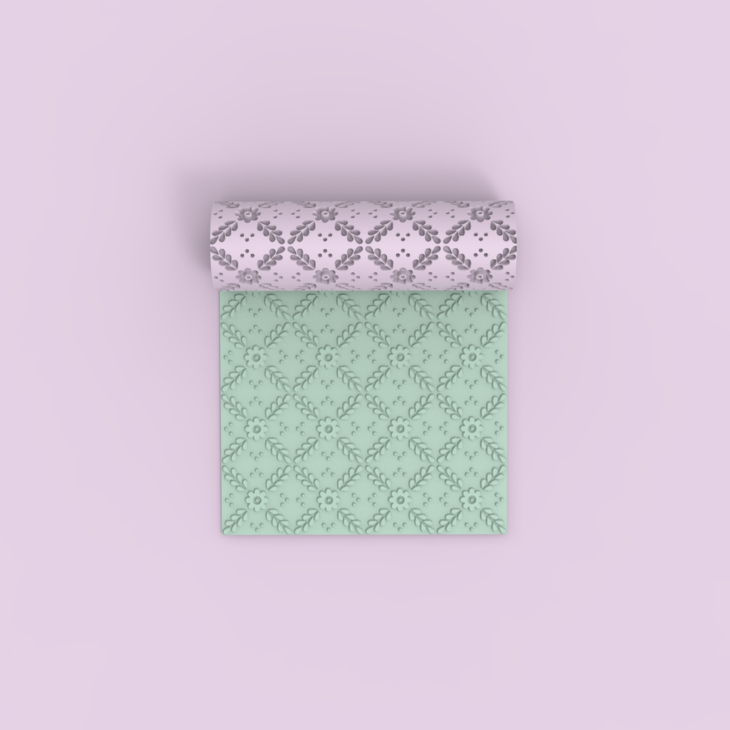 Rouleau texture Vintage Garden – pâte polymère bijoux DIY – fabriqué en France