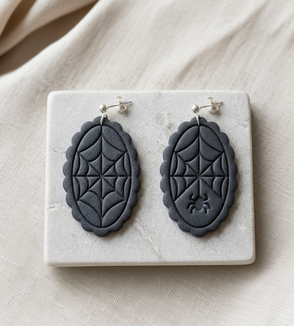 Emporte-pièces camées toile d'araignée – Lot de 2 – EP-596 – Pampilles et boucles d'oreilles – 30 à 45 mm