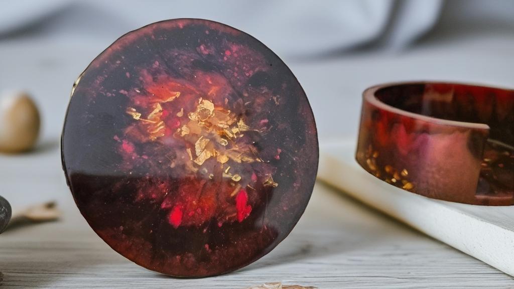Sous-verres rouge, noir et or "Carla"