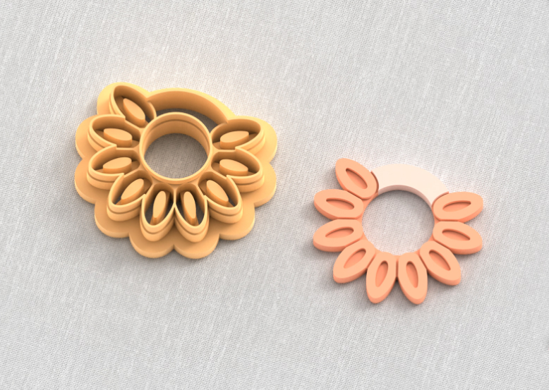Emporte-pièce fleur ajourée pétales allongés – bijoux pâte polymère – 25 à 45 mm – EP-208