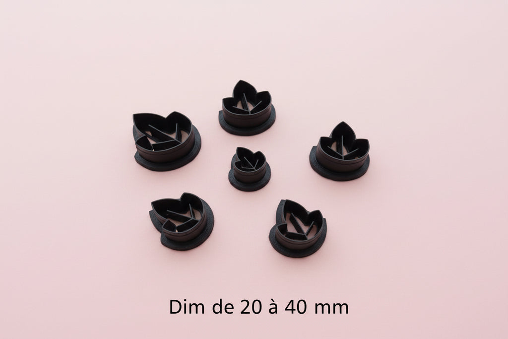 Emporte-pièce feuille stylisée 20 à 40 mm – Découpe bijoux pâte polymère – Outil boucles d’oreilles DIY – Fabriqué en France.EP-61
