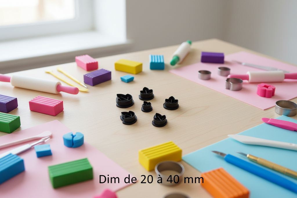 Emporte-pièce feuille stylisée 20 à 40 mm – Découpe bijoux pâte polymère – Outil boucles d’oreilles DIY – Fabriqué en France.EP-61