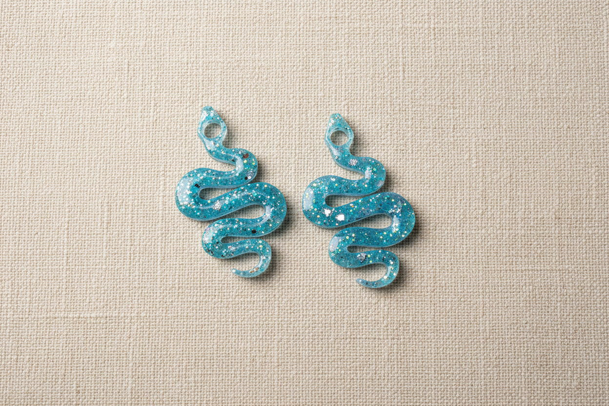 Pampilles Serpent Bleu Pailleté