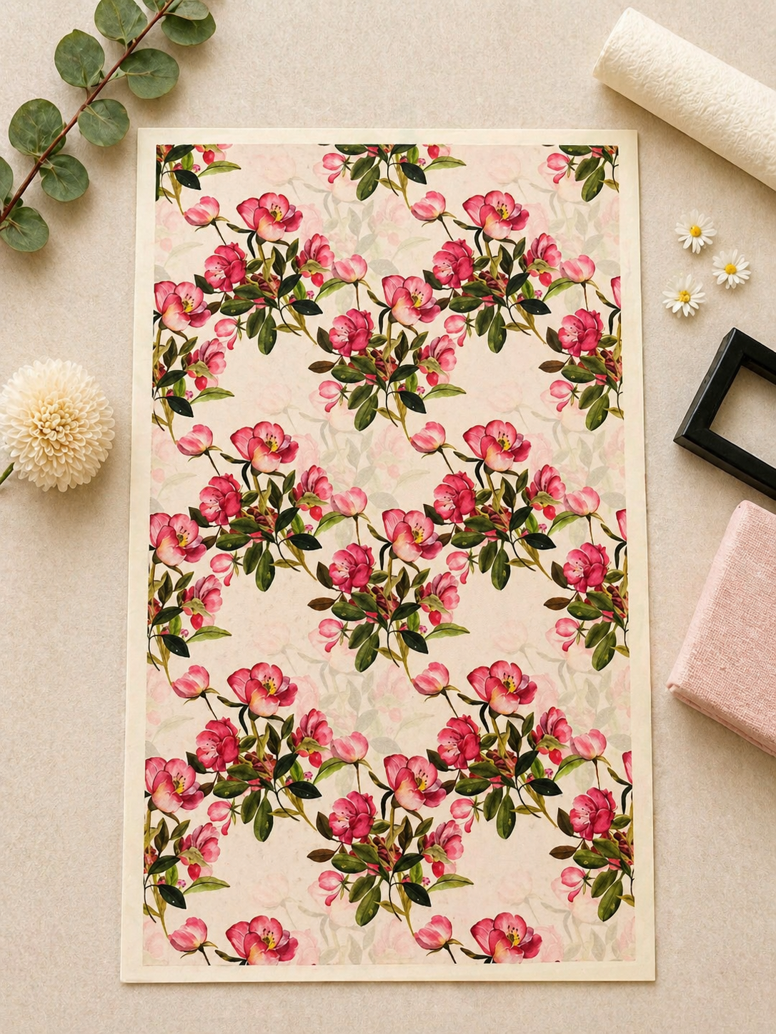 Feuille de transfert fleurs pour pâte polymère  – 7,5 x 12 cm – création bijoux DIY. TF95