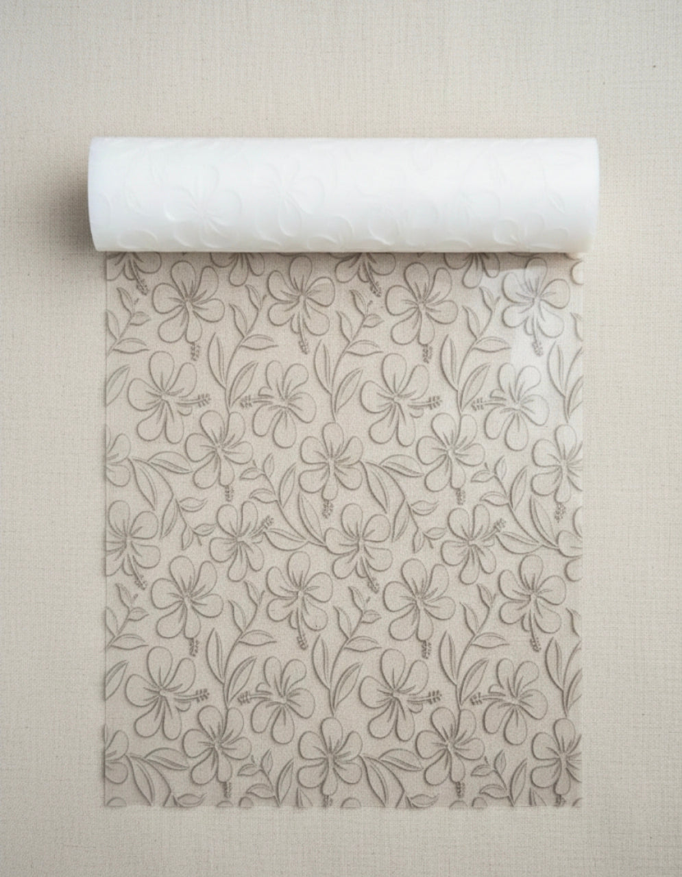 Rouleau texturé fleurs pour pâte polymère – motif floral 10 cm – outil bijoux DIY – fabriqué en France