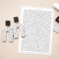Feuille de transfert pois déformés pour pâte polymère  – 10 × 14 cm – DIY bijoux. TF34