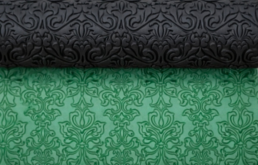 Rouleau texture pâte polymère – motif Damask – rouleau texturé bijoux DIY – 24 x 80 mm – fabriqué en France