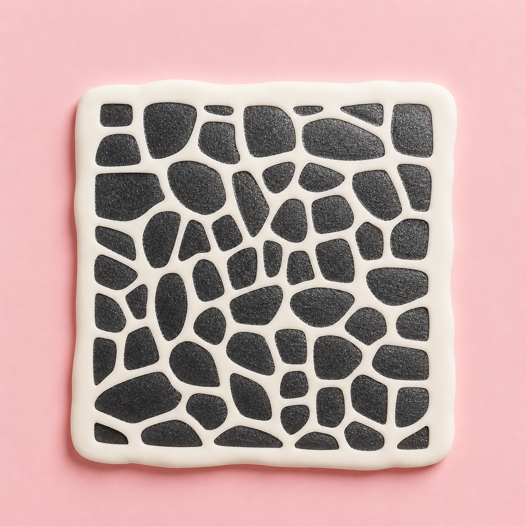 Stencil motif girafe pour pâte polymère – Pochoir texture peau de girafe – ST-08