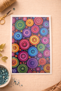 Feuille de transfert cercles multicolores – motif graphique pour pâte polymère et bijoux DIY. TF10